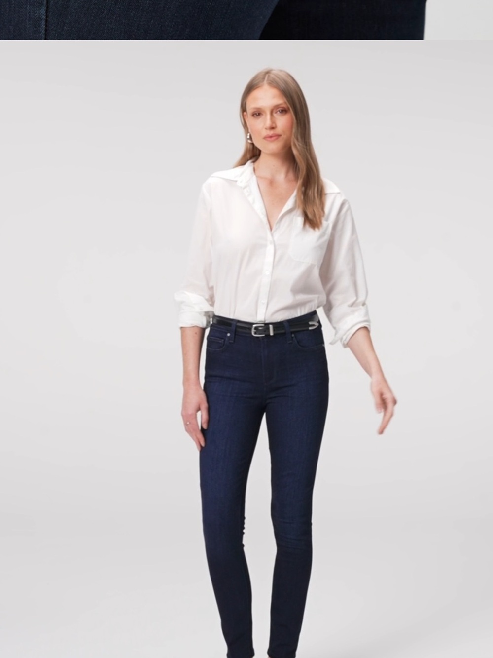 PAIGE Dark Indigo High-Rise Skinny Jeans